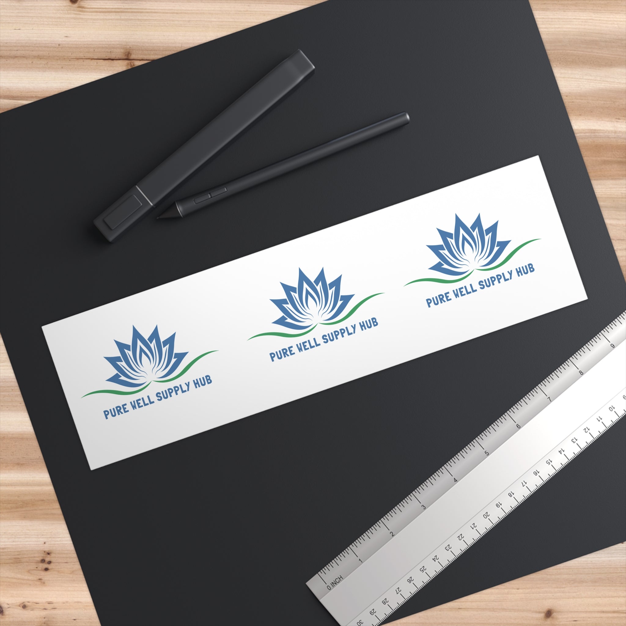 Pure Well Supply Hub Bumper Sticker – Lotus Logo Vinyl Decal (Pack of 3)
