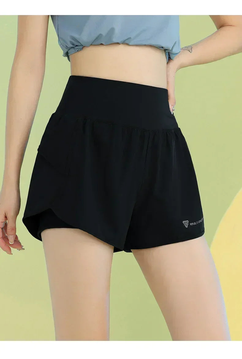 PHIGEER Women's Yoga Workout Shorts with Pocket