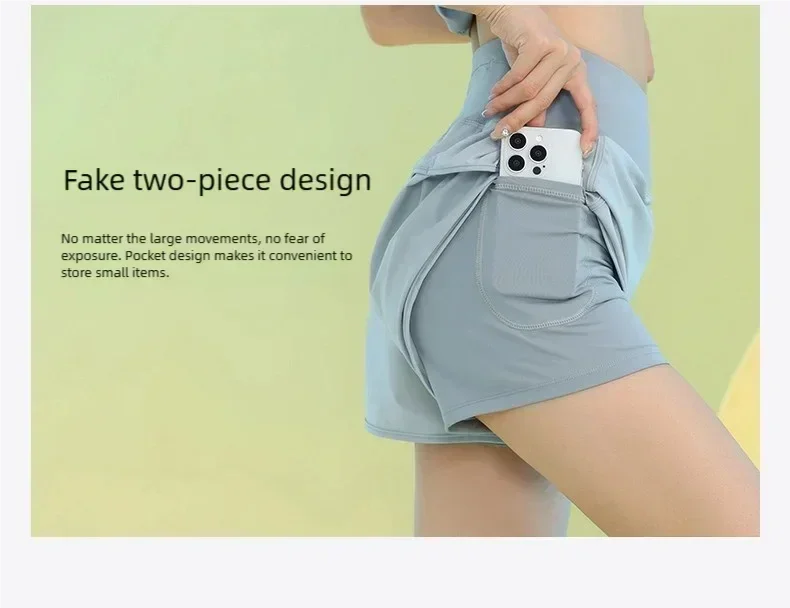 PHIGEER Women's Yoga Workout Shorts with Pocket