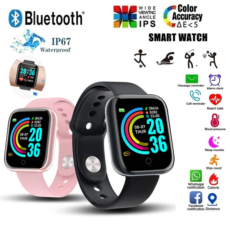 WYMECT D20 Smart Watch for Men Women | Bluetooth 5.0 Fitness Tracker with Sleep and Health Monitor