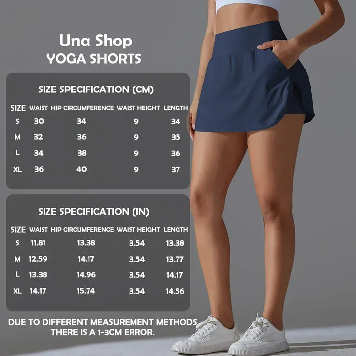 Una-Shop Women's High Waist Yoga Shorts with Pockets